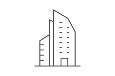 Şirket Cam Gökdelen, vektör, piksel mükemmel, illüstratör dosyası