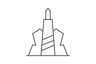 Steel And Glass Landmark, vektör, piksel mükemmel, illüstratör dosyası