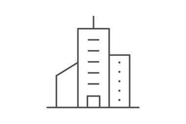 Şehir merkezindeki Gökdelen Simgesi, vektör, piksel mükemmel, illüstratör dosyası