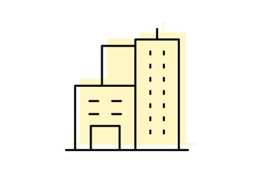 Ofis Karmaşık Kulesi, vektör, piksel mükemmel, illüstratör dosyası