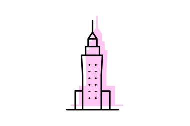 Lüks Skyline Kulesi, vektör, piksel mükemmel, illüstratör dosyası