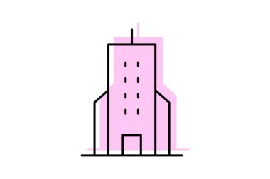 Sleek Kurumsal Kulesi, vektör, piksel mükemmel, illüstratör dosyası