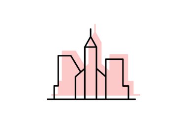 Zarif Skyline Simgesi, vektör, piksel mükemmel, illüstratör dosyası