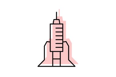 Gelecekçi Kurumsal Kule, vektör, piksel mükemmel, illüstratör dosyası