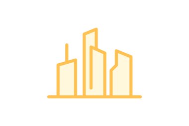 Skyline Cam Binası, vektör, piksel mükemmel, illüstratör dosyası