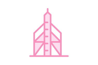 Çelik Çerçeve Gökdelen, vektör, piksel mükemmel, illüstratör dosyası