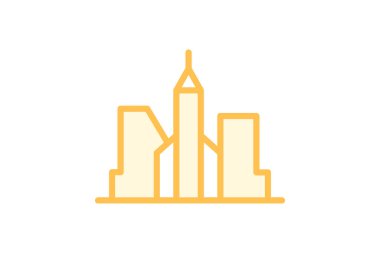 Zarif Skyline Simgesi, vektör, piksel mükemmel, illüstratör dosyası