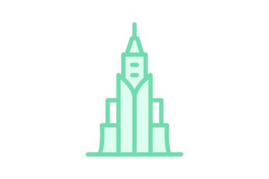 Simgesel Skyline Binası, vektör, piksel mükemmel, illüstratör dosyası