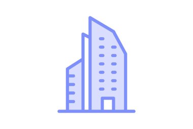 Şirket Cam Gökdelen, vektör, piksel mükemmel, illüstratör dosyası