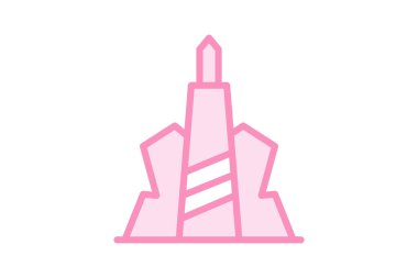 Steel And Glass Landmark, vektör, piksel mükemmel, illüstratör dosyası