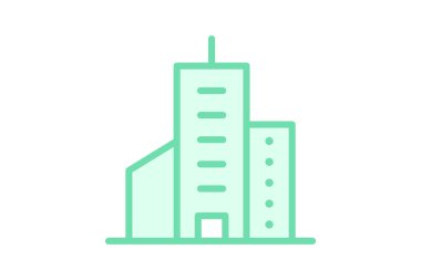 Şehir merkezindeki Gökdelen Simgesi, vektör, piksel mükemmel, illüstratör dosyası