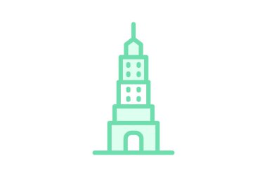 Lüks Kule Binası, vektör, piksel mükemmel, illüstratör dosyası