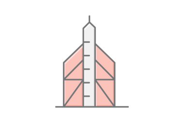 Çelik Çerçeve Gökdelen, vektör, piksel mükemmel, illüstratör dosyası