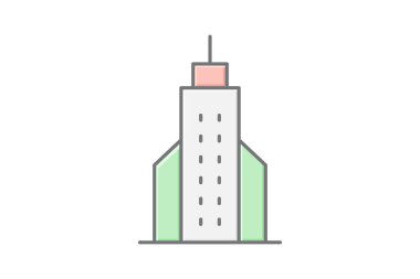 En uzun Şehir Kulesi, vektör, piksel mükemmel, illüstratör dosyası