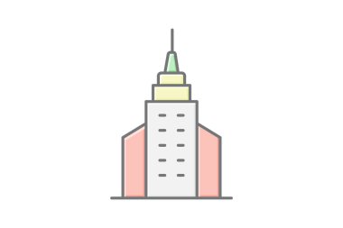 Şehir Merkezi Kulesi Simgesi, vektör, piksel mükemmel, illüstratör dosyası