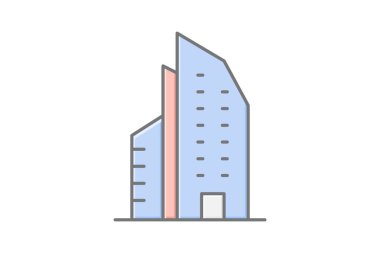 Şirket Cam Gökdelen, vektör, piksel mükemmel, illüstratör dosyası