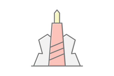 Steel And Glass Landmark, vektör, piksel mükemmel, illüstratör dosyası