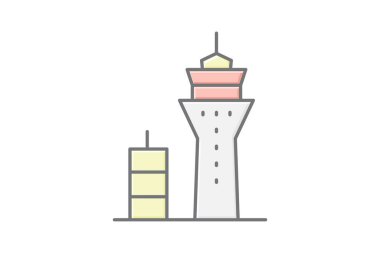 Şehir Kulesi Kompleksi, vektör, piksel mükemmel, illüstratör dosyası