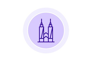 Simgesel İkiz Kuleler, vektör, piksel mükemmel, illüstratör dosyası