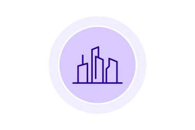 Skyline Cam Binası, vektör, piksel mükemmel, illüstratör dosyası