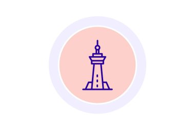 Landmark Şehir Kulesi, vektör, piksel mükemmel, illüstratör dosyası