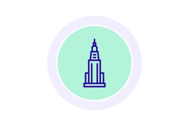 Simgesel Gökdelen Binası, vektör, piksel mükemmel, illüstratör dosyası