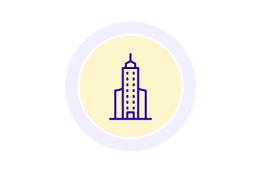 Yüksek Rise Ofis Binası, vektör, piksel mükemmel, illüstratör dosyası