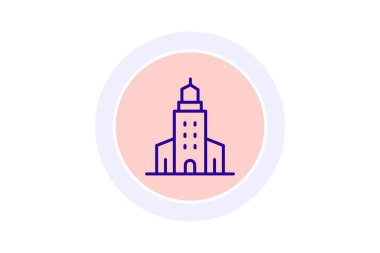 Landmark Şehir Binası, vektör, piksel mükemmel, illüstratör dosyası