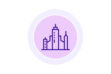 Kentsel Skyline Simgesi, vektör, piksel mükemmel, illüstratör dosyası