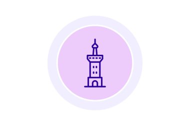 Prestijli Kule Simgesi, vektör, piksel mükemmel, illüstratör dosyası