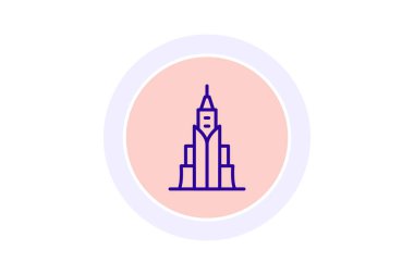 Simgesel Skyline Binası, vektör, piksel mükemmel, illüstratör dosyası