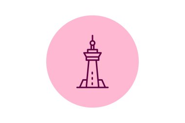 Landmark Şehir Kulesi, vektör, piksel mükemmel, illüstratör dosyası