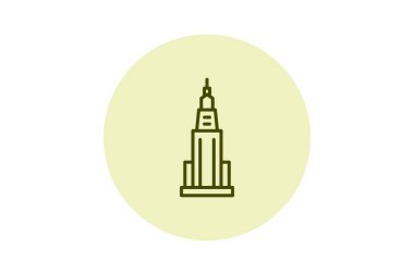 Simgesel Gökdelen Binası, vektör, piksel mükemmel, illüstratör dosyası