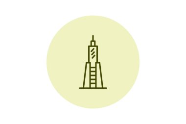 Uzun Şehir Gökdeleni, vektör, piksel mükemmel, illüstratör dosyası