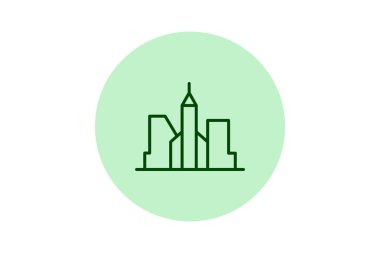 Zarif Skyline Simgesi, vektör, piksel mükemmel, illüstratör dosyası