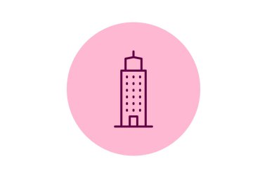 Uzun Şirket Binası, vektör, piksel mükemmel, illüstratör dosyası