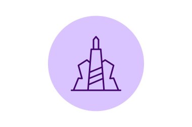 Steel And Glass Landmark, vektör, piksel mükemmel, illüstratör dosyası