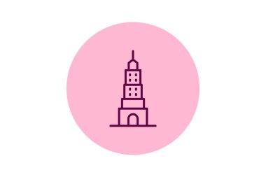 Lüks Kule Binası, vektör, piksel mükemmel, illüstratör dosyası