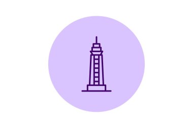 Uzun Simge Gökdelen, vektör, piksel mükemmel, illüstratör dosyası