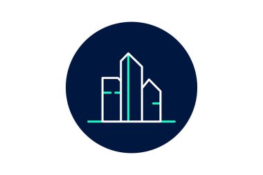 Modern Skyline Bloğu, vektör, piksel mükemmel, illüstratör dosyası