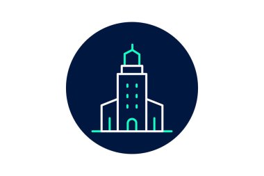 Landmark Şehir Binası, vektör, piksel mükemmel, illüstratör dosyası