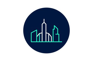 Modern Skyline Simgesi, vektör, piksel mükemmel, illüstratör dosyası