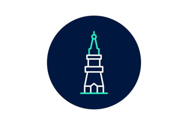 Ünlü Kule Binası, vektör, piksel mükemmel, illüstratör dosyası