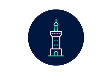 Prestijli Kule Simgesi, vektör, piksel mükemmel, illüstratör dosyası