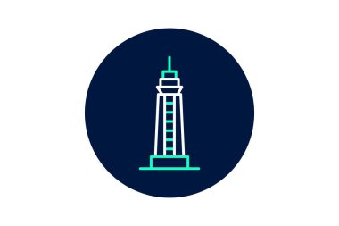 Uzun Simge Gökdelen, vektör, piksel mükemmel, illüstratör dosyası