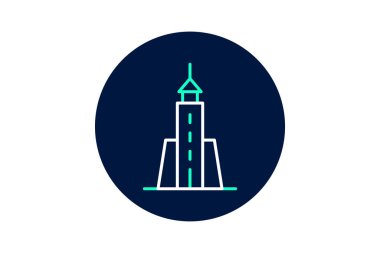 Skyline Kulesi Simgesi, vektör, piksel mükemmel, illüstratör dosyası