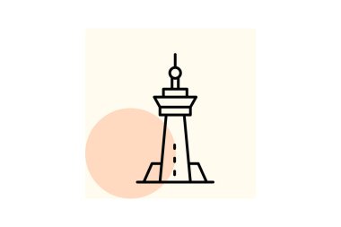 Landmark Şehir Kulesi, vektör, piksel mükemmel, illüstratör dosyası