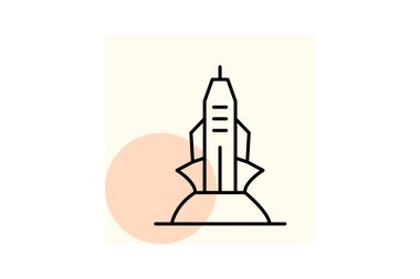 Gelecekçi Ofis Kulesi, vektör, piksel mükemmel, illüstratör dosyası