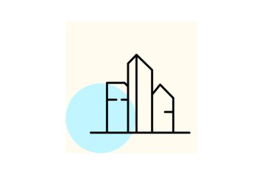 Modern Skyline Bloğu, vektör, piksel mükemmel, illüstratör dosyası