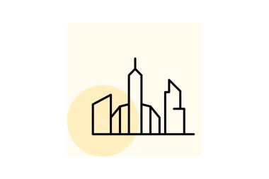 Modern Skyline Simgesi, vektör, piksel mükemmel, illüstratör dosyası